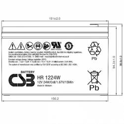 Батарея для ИБП CSB HR1224W...