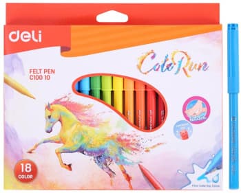 Фломастеры Deli EC10010 ColoRun Вентилируемый 18цв. коробка с европодвесом - фото 5