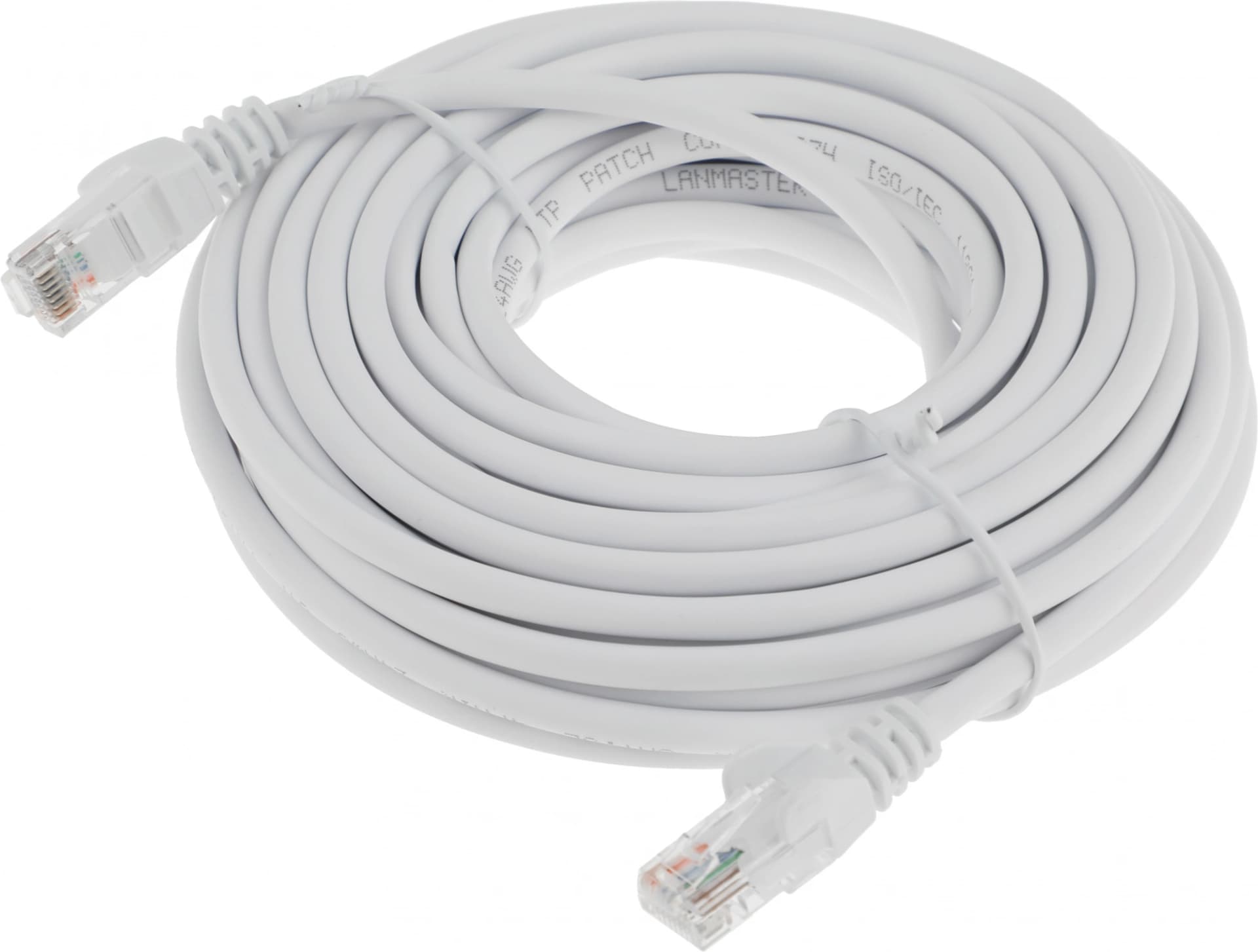 Патч-корд Lanmaster LAN-PC45/U5E-10-WH UTP RJ-45 вил.-вилка RJ-45 кат.5E 10м белый LSZH (уп.:1шт) - фото 3
