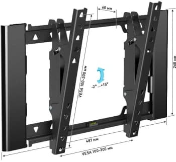 Кронштейн для телевизора Holder T3929-B черный 22"-47" макс.45кг настенный наклон - фото 3