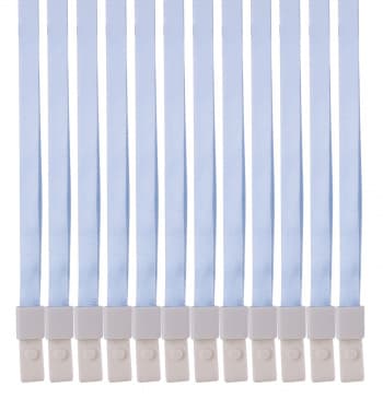 Шнур для пропуска Deli 8352l-blue 45х1см нейлон голубой (упак.:12шт) пластиковый пакет - фото 2