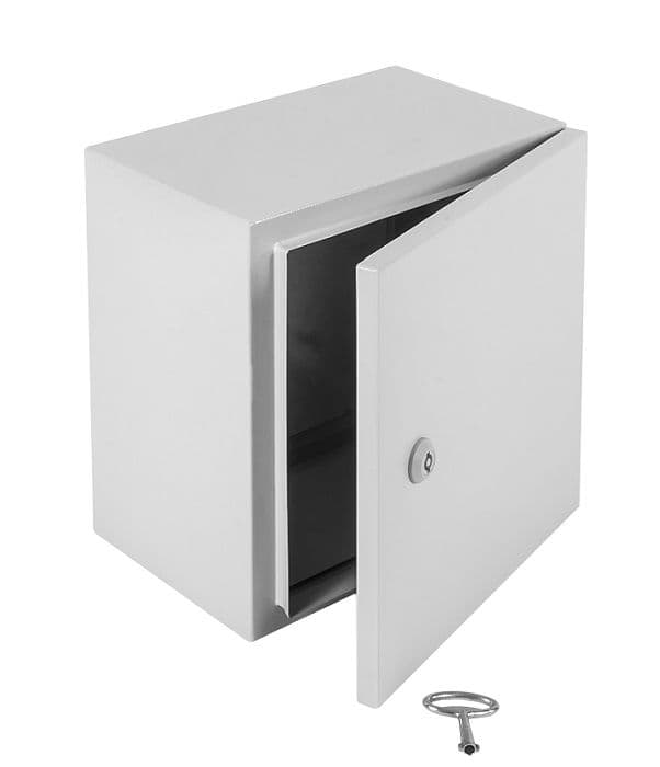 Шкаф электротехнический Elbox ELBOX EMW-500.400.210-1-IP66 одноствор. настенный 500мм 400мм 210мм 195мм IP66 несъемн.бок.пан. 100кг светло-серый сталь