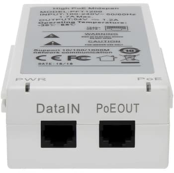 Инжектор PoE Dahua DH-PFT1200 10/100/1000BASE-T 60Вт 100-240В(АС) - фото 5