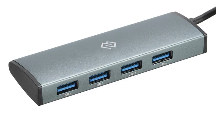 Разветвитель USB-C Digma HUB-4U3.0-UC-G 4порт. серый - фото 4