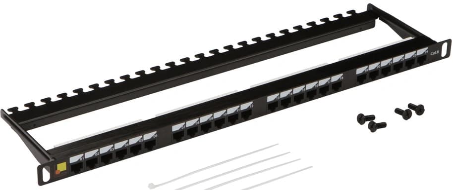Патч-панель Lanmaster LAN-PPC24U6 19" 0.5U 24xRJ45 кат.6 UTP - фото 1