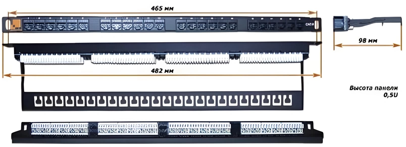 Патч-панель Lanmaster LAN-PPC24U6 19" 0.5U 24xRJ45 кат.6 UTP - фото 4
