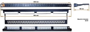 Патч-панель Lanmaster LAN-PPC24U6 19" 0.5U 24xRJ45 кат.6 UTP - фото 5