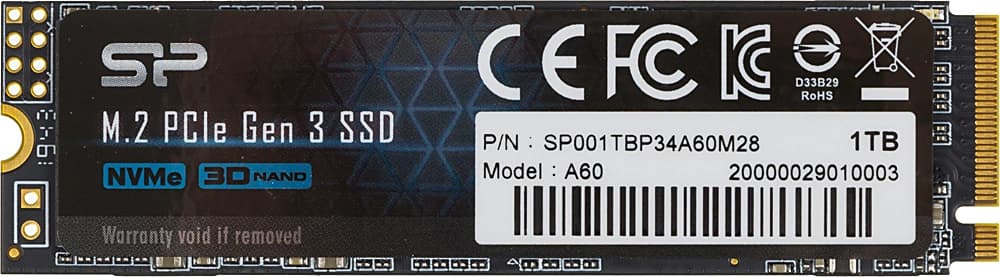 Накопитель SSD Silicon Power PCIe 3.0 x4 1TB SP001TBP34A60M28 M-Series M.2 2280
