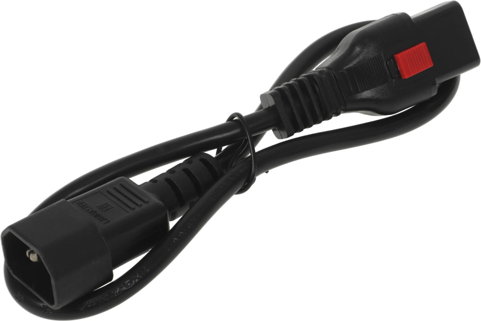 Шнур питания Lanmaster LAN-PP13L/14-0.5-BK C13-С14 проводник.:3x0.75мм2 0.5м 220В черный - фото 1