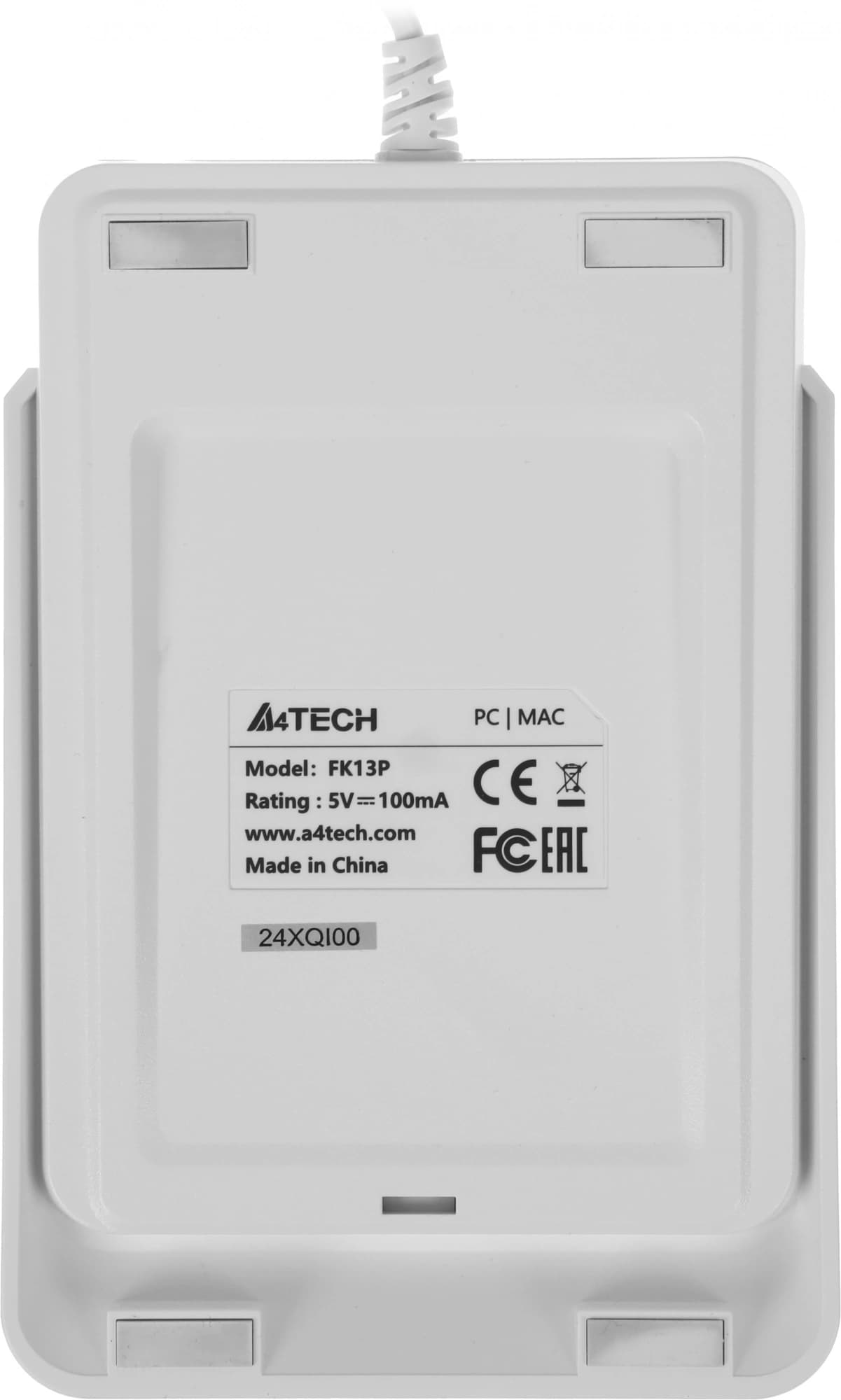 Числовой блок A4Tech FK13P белый USB slim для ноутбука (FK13P WHITE) кабель 1.5м - фото 4