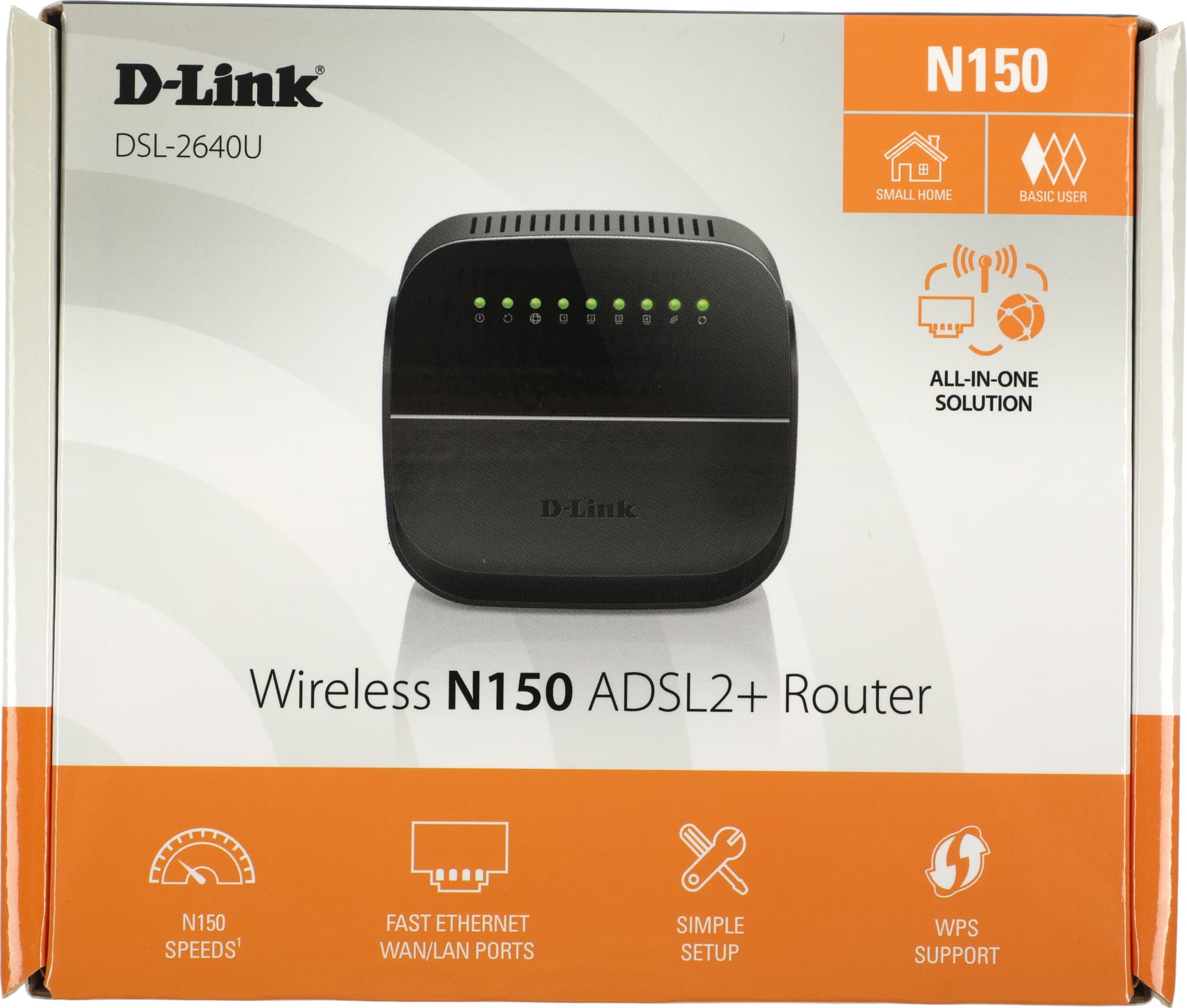 Роутер беспроводной D-Link DSL-2640U/R1A N150 ADSL черный - фото 4