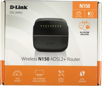 Роутер беспроводной D-Link DSL-2640U/R1A N150 ADSL черный - фото 5