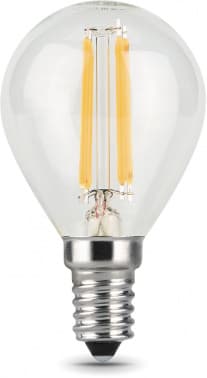Лампа филам. Gauss Filament 11Вт цок.:E14 шар 220B св.свеч.бел.нейт. (упак.:10шт) (105801211) - фото 2