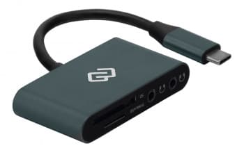 Устройство чтения карт памяти USB Type-C Digma CR-CA2512-G серый - фото 2