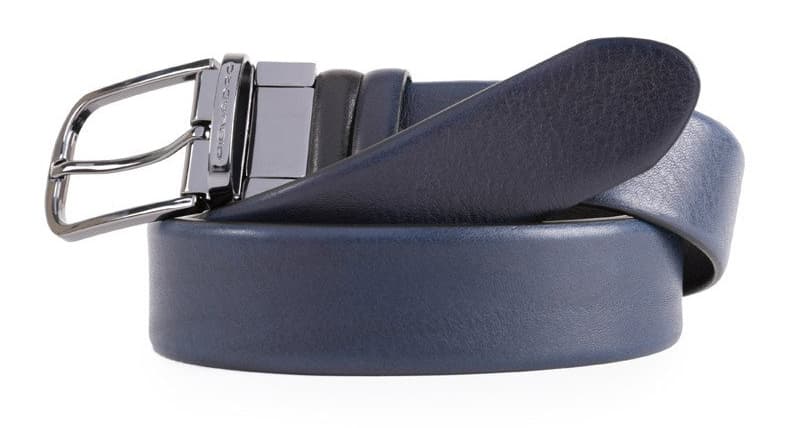 Ремень мужской Piquadro Black Square CU4877B3/NBLU2 регулир. 125х3.5см черный/темно-синий натур.кожа