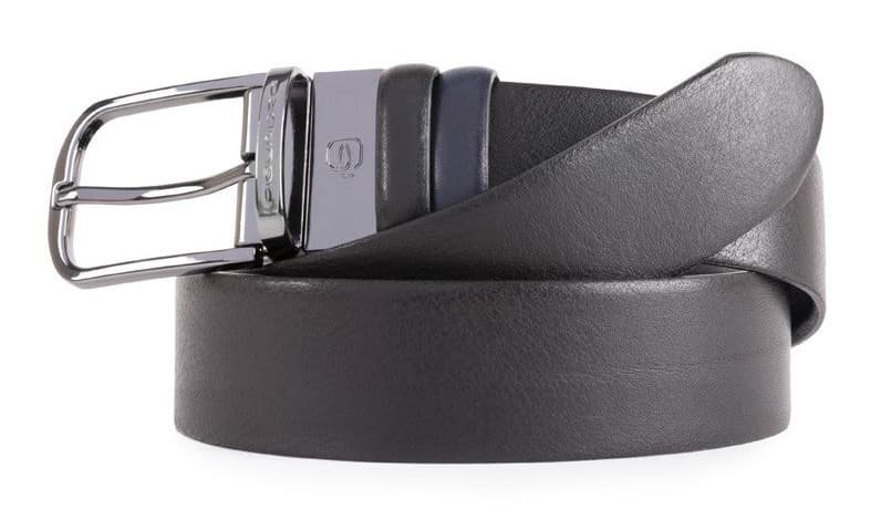 Ремень мужской Piquadro Black Square CU4877B3/NBLU2 регулир. 125х3.5см черный/темно-синий натур.кожа - фото 4