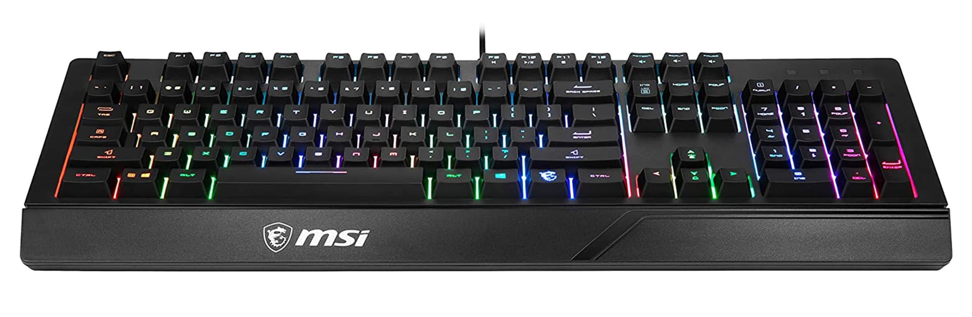 Клавиатура MSI Vigor GK20 RU черный USB Multimedia for gamer LED (подставка для запястий) (S11-04RU230-CLA) кабель 1.8м - фото 4