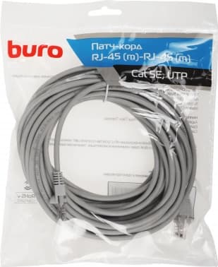 Патч-корд Buro UTP-5E-7M-G UTP 4 пары cat.5E CCA molded 7м серый RJ-45 (m)-RJ-45 (m) - фото 5