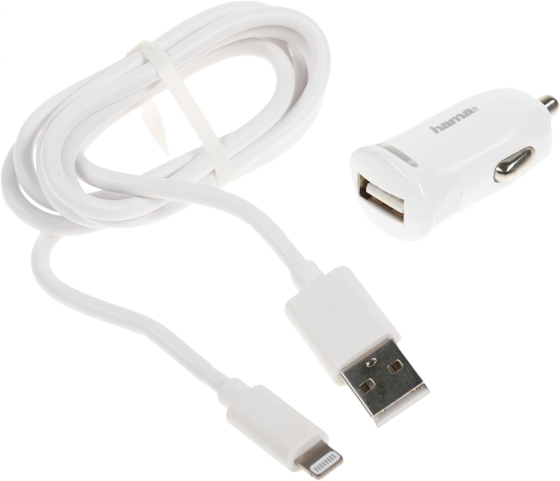 Автомобильное зар./устр. Hama H-183266 12W 2.4A USB для Apple белый (00183266)