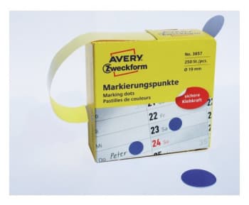 Этикетки Avery Zweckform 3857 250шт на листе диаметр 19мм/70г/м2/синий самоклей. универсальная - фото 5