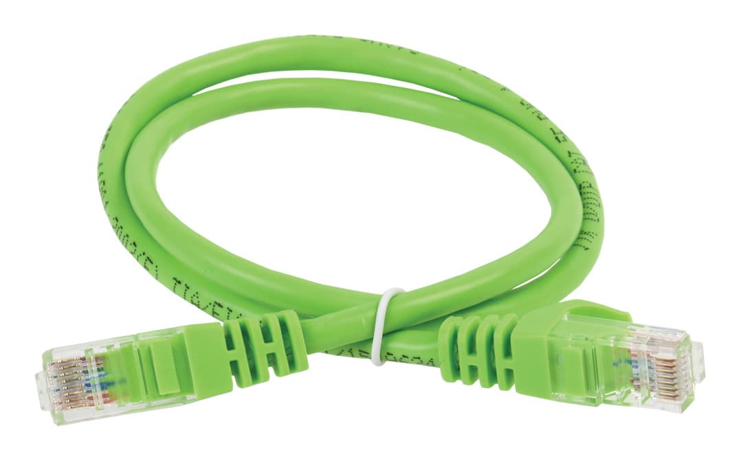 Патч-корд ITK PC02-C5EUL-2M UTP RJ-45 вил.-вилка RJ-45 кат.5E 2м зеленый LSZH (уп.:1шт) - фото 1