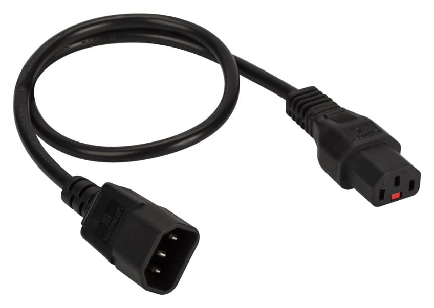 Шнур питания Lanmaster LAN-PP13L/14-1.0-BK C13-С14 проводник.:3x0.75мм2 1м 220В черный