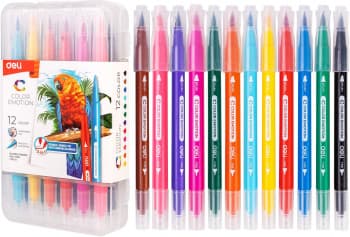 Фломастеры Deli EC151-12 Color Emotion 12цв. пластиковая коробка (12шт.) - фото 5