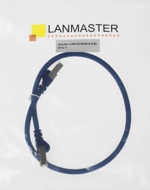 Патч-корд Lanmaster LAN-PC45/S6-0.5-BL FTP RJ-45 вил.-вилка RJ-45 кат.6 0.5м синий LSZH (уп.:1шт) - фото 2