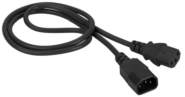Шнур питания Lanmaster LAN-PP13/14-0.5-BK C13-С14 проводник.:3x0.75мм2 0.5м 220В черный - фото 1