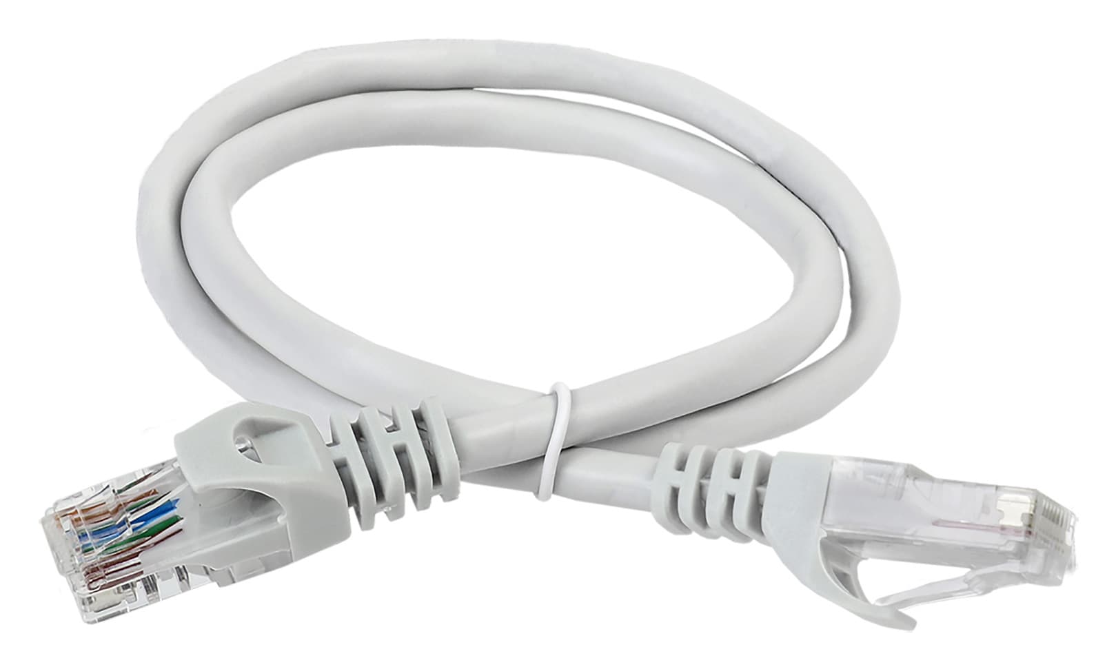 Патч-корд ITK PC01-C5EU-1M5 UTP RJ-45 вил.-вилка RJ-45 кат.5E 1.5м серый ПВХ (уп.:1шт) - фото 1