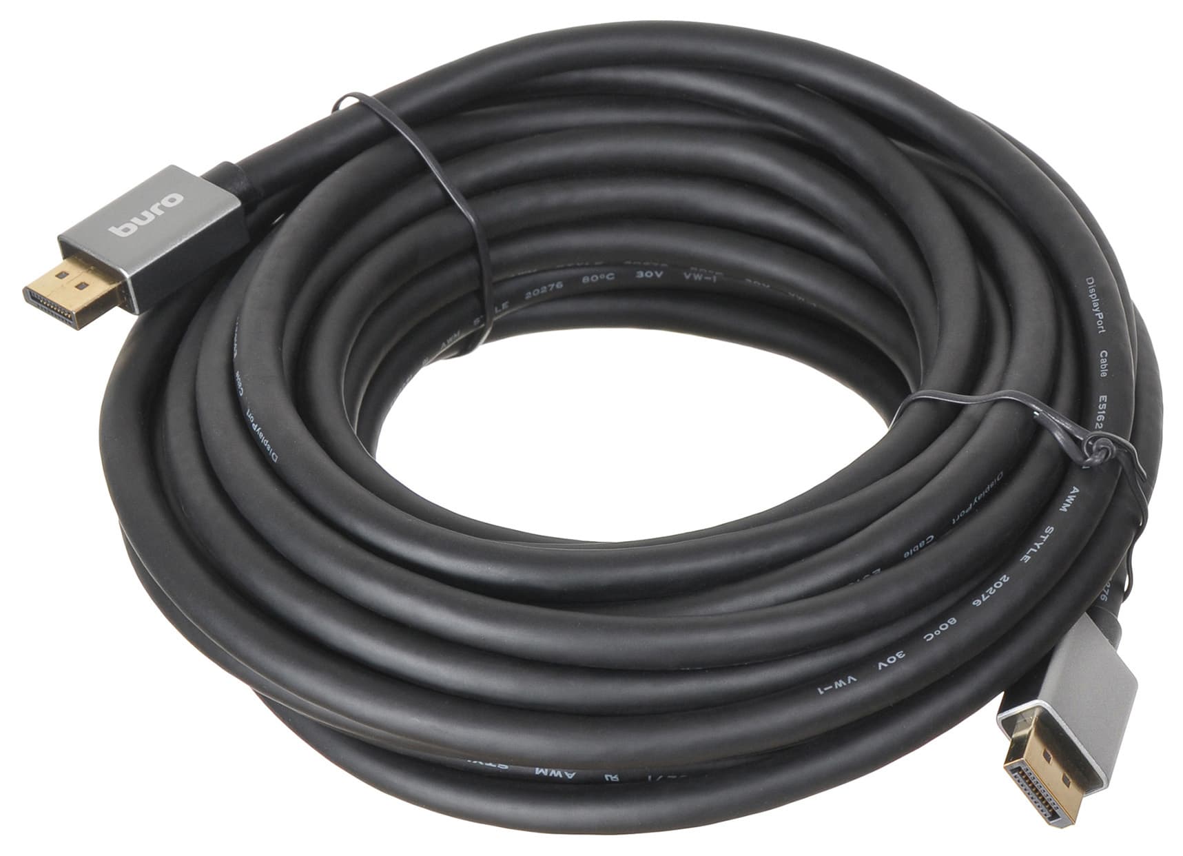 Кабель аудио-видео Buro V1.4 DisplayPort (m)/DisplayPort (m) 10м. позолоч.конт. черный (BHP-DPP-1.4-10G)