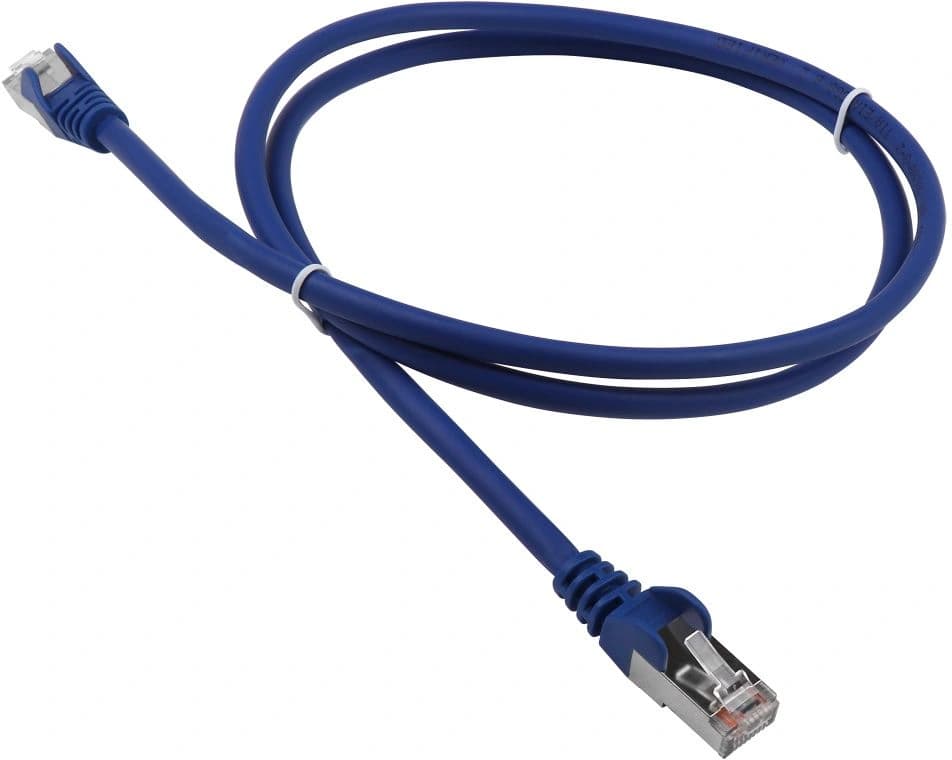 Патч-корд Lanmaster LAN-PC45/S5E-5.0-BL FTP RJ-45 вил.-вилка RJ-45 кат.5E 5м синий LSZH (уп.:1шт) - фото 1