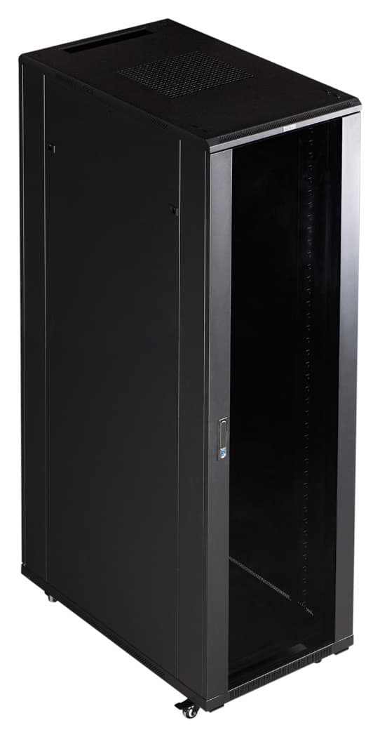 Шкаф коммутационный Lanmaster (TWT-CBB-42U-6X10-P1) напольный 42U 600x1000мм пер.дв.перфор. задн.дв.перфор.2-хст. 2 бок.пан. направл.под закл.гайки 800кг черный IP20 сталь - фото 4