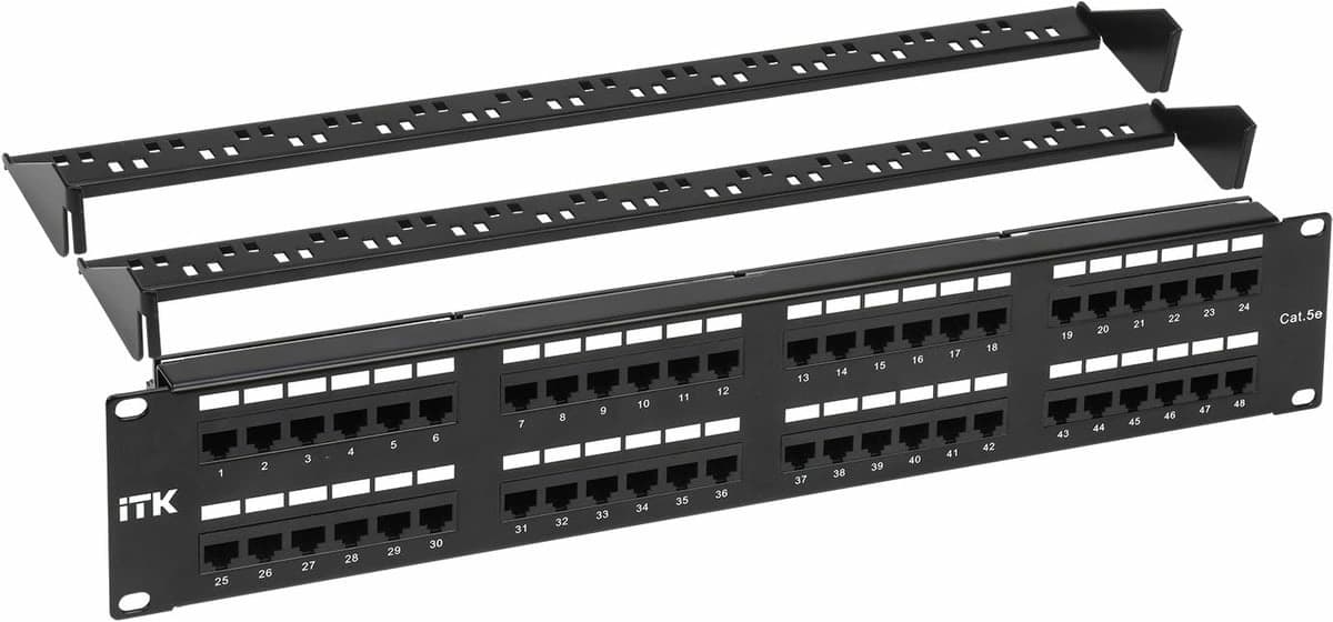 Патч-панель ITK PP48-2UC5EU-D05 19" 2U 48xRJ45 кат.5e UTP - фото 4