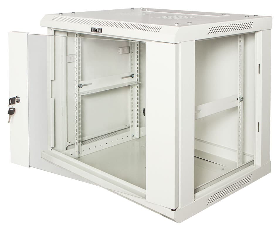 Шкаф коммутационный Lanmaster (TWT-CBWPG-18U-6X8-GY) настенный 18U 600x800мм пер.дв.стекл задн.дв.спл.стал.лист 60кг серый 700мм 45кг 902мм IP20 металл - фото 4