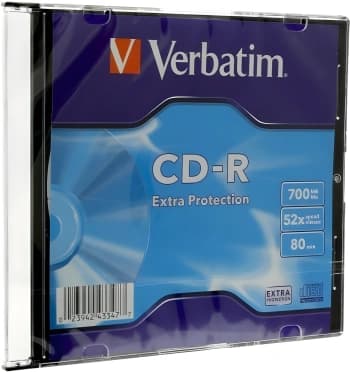 Диск CD-R Verbatim 700Mb 52x Slim case (1шт) (43347) - фото 5
