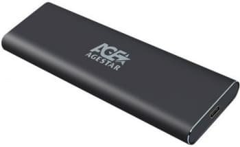 Внешний корпус SSD AgeStar 3UBNF5C SATA III USB 3.0 USB 3.0 Type-С алюминий черный M2 2280 B-key - фото 2