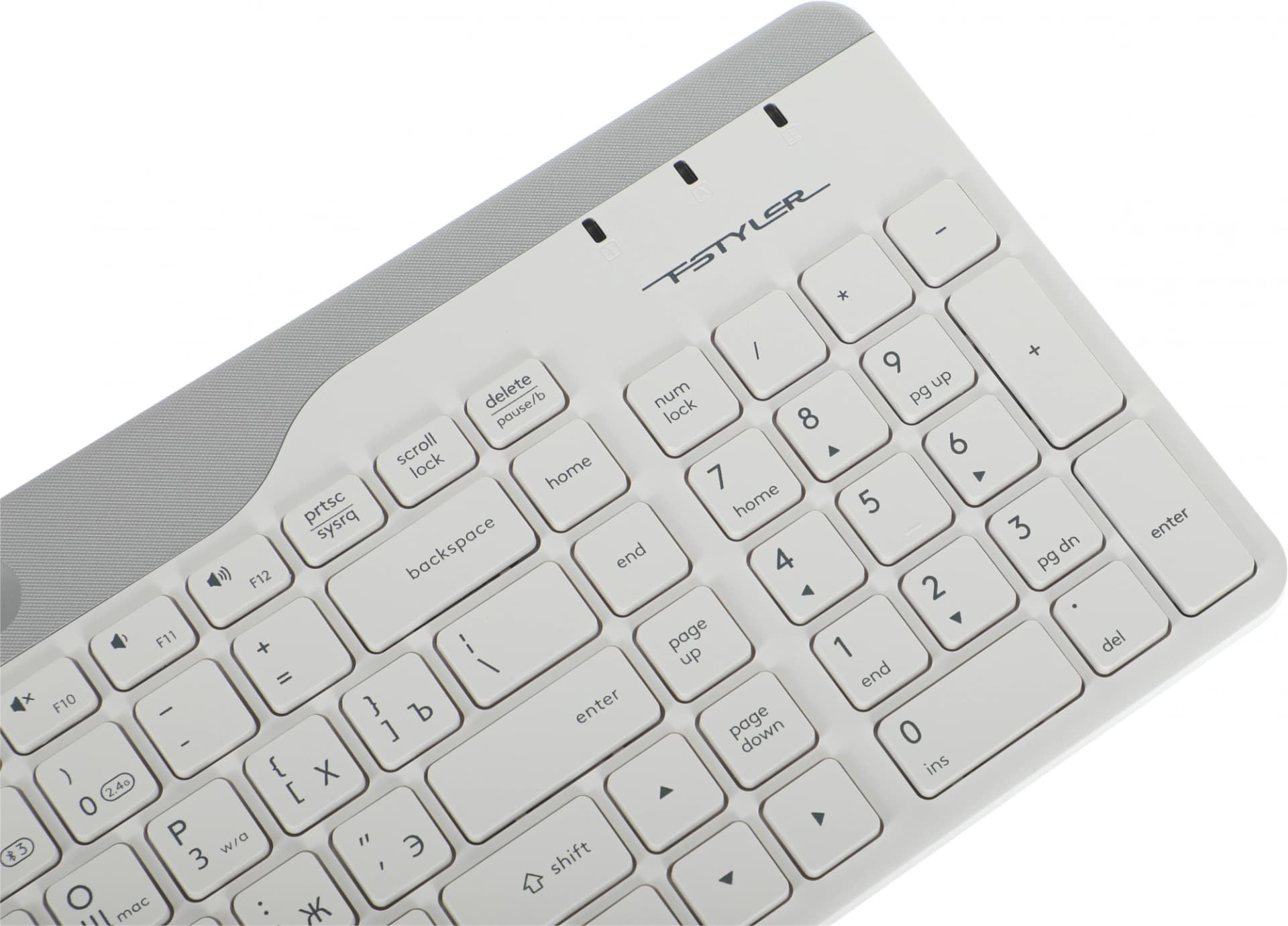 Клавиатура A4Tech FBK25 белый/серый USB беспроводная BT/Radio slim Multimedia (FBK25 WHITE) - фото 1