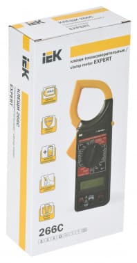 Клещи токоизмерительные IEK Expert 266C цифр. измер.ток:переменный черный/желтый (TCM-1C-266) - фото 5