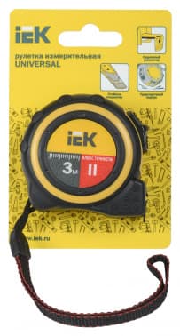 Рулетка строительная IEK Universal дл.полотна 3м изм.шкала в см зацеп простой черный/желтый (TIR10-1-003) - фото 5