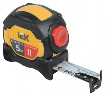 Рулетка строительная IEK Professional TIR10-3-005 дл.полотна 5м изм.шкала в см зацеп двусторонний желтый/черный - фото 2