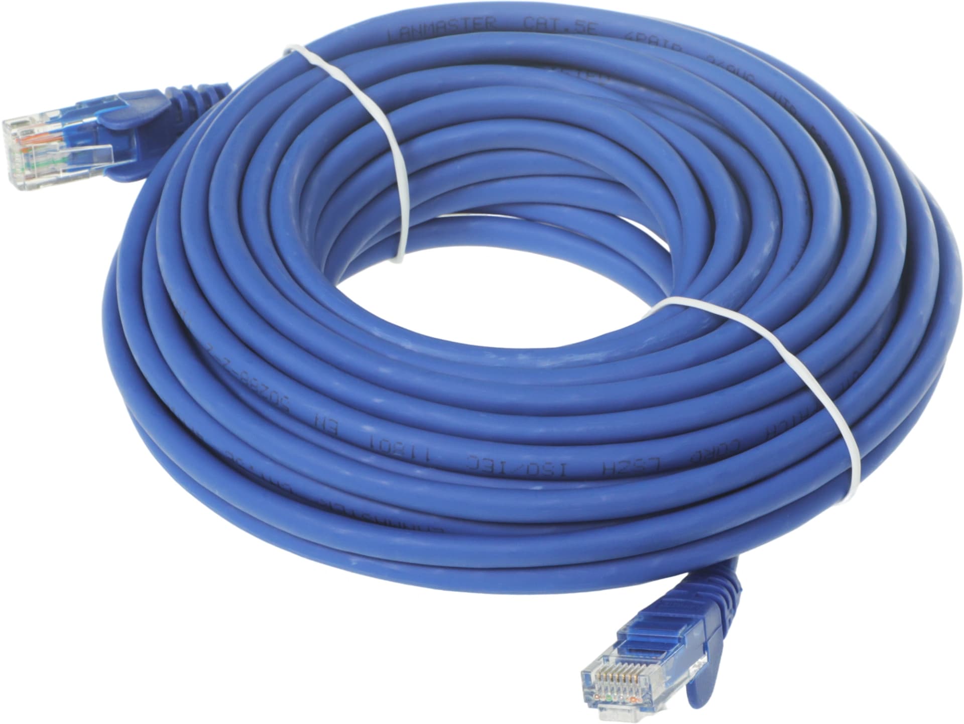 Патч-корд Lanmaster LAN-PC45/U5E-10-BL UTP RJ-45 вил.-вилка RJ-45 кат.5E 10м синий LSZH (уп.:1шт) - фото 3