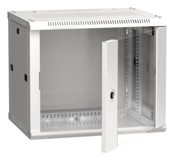 Шкаф коммутационный ITK Linea W (LWR3-09U64-GF) настенный 9U 600x450мм пер.дв.стекл 90кг серый 350мм 24кг 200град. 500мм IP20 IK08 сталь - фото 2