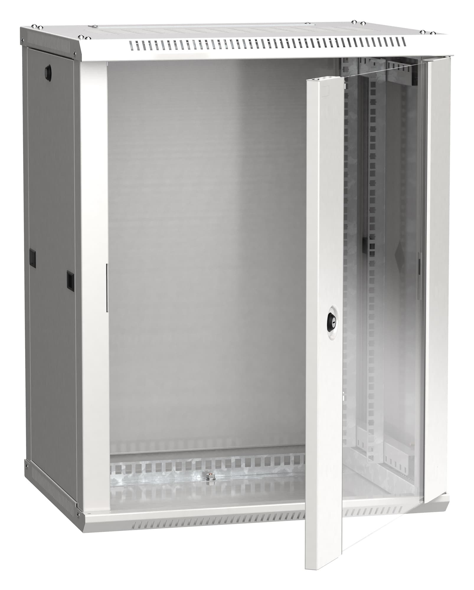 Шкаф коммутационный ITK Linea W (LWR3-12U64-GF) настенный 12U 600x450мм пер.дв.стекл 90кг серый 350мм 29кг 200град. 635мм IP20 IK08 сталь - фото 1
