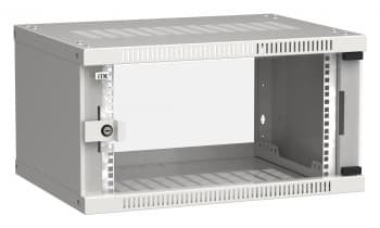 Шкаф коммутационный ITK Linea WE (LWE3-06U64-GF) настенный 6U 600x450мм пер.дв.стекл направл.под закл.гайки 50кг серый 400мм 11кг 200град. 320мм 20 сталь - фото 2