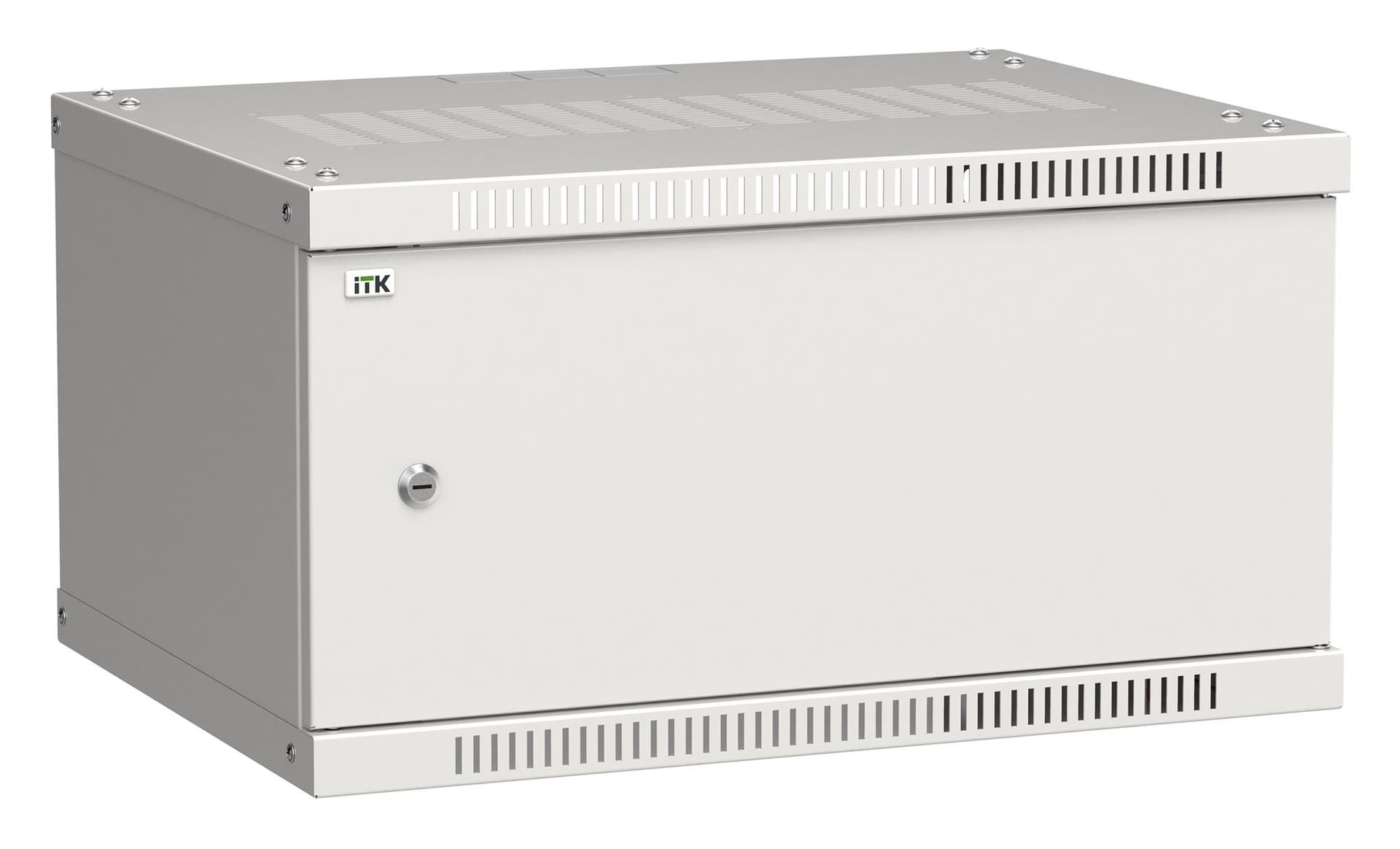 Шкаф коммутационный ITK Linea WE (LWE3-06U64-MF) настенный 6U 600x450мм пер.дв.металл 50кг серый 400мм 200град. 320мм IP20 сталь - фото 1