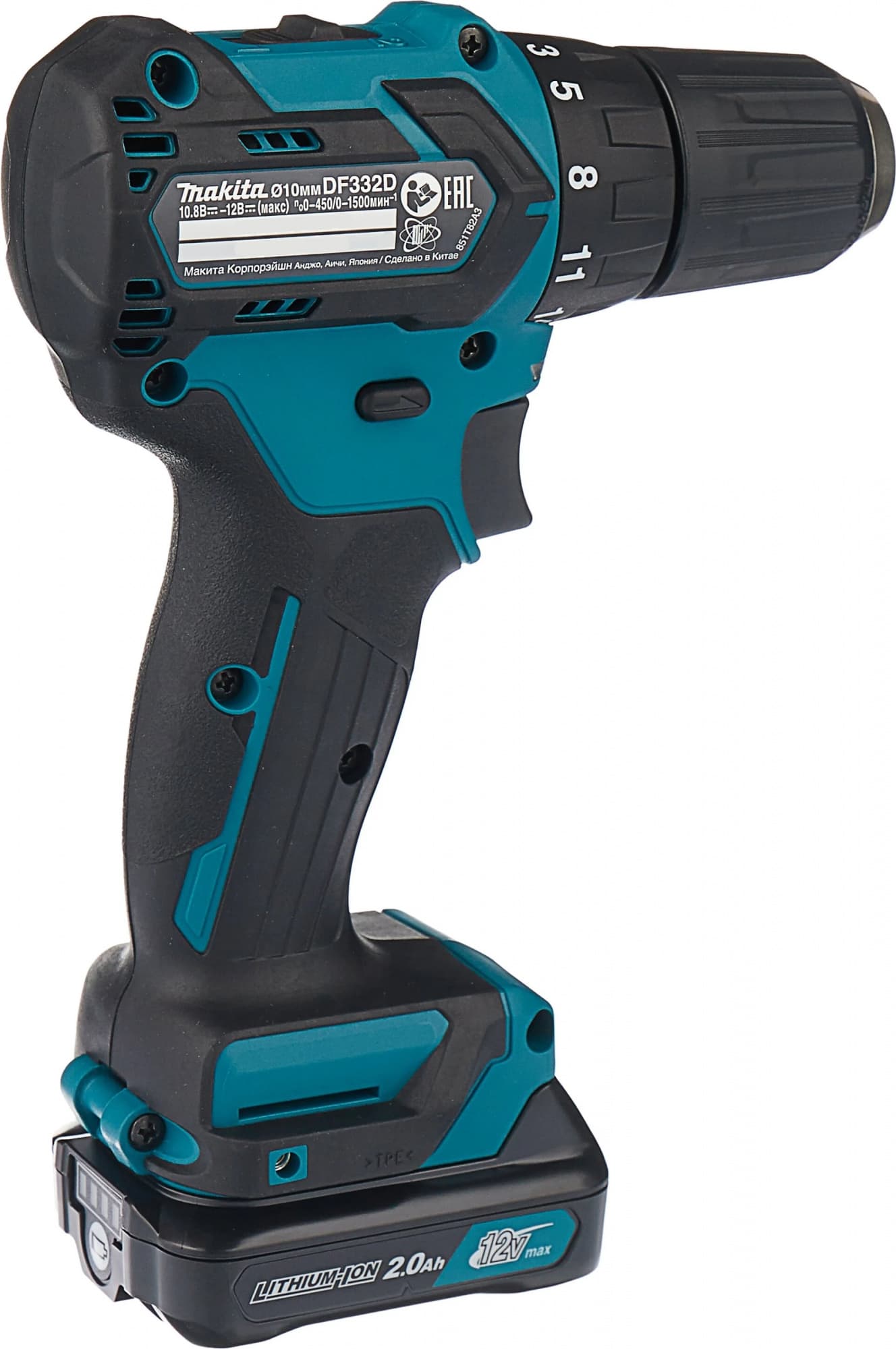 Дрель-шуруповерт Makita DF332DWAE аккум. патрон:быстрозажимной (кейс в комплекте) - фото 2
