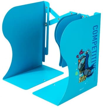 Подставка-ограничитель для книг Deli 78632BLUE 220х114х480мм синий - фото 2