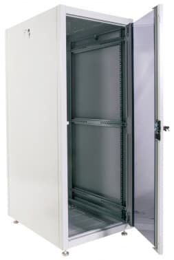 Шкаф серверный ЦМО (ШТК-Э-24.6.10-13АА) напольный 24U 600x1000мм пер.дв.стекл металл 2 бок.пан. направл.под закл.гайки 540кг серый 915мм 66кг 180град. 1187мм IP20 сталь - фото 5