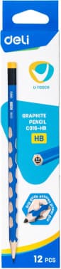 Карандаш ч/г Deli EC016-HB U-Touch HB шестигран. синий (12шт) ластик - фото 5